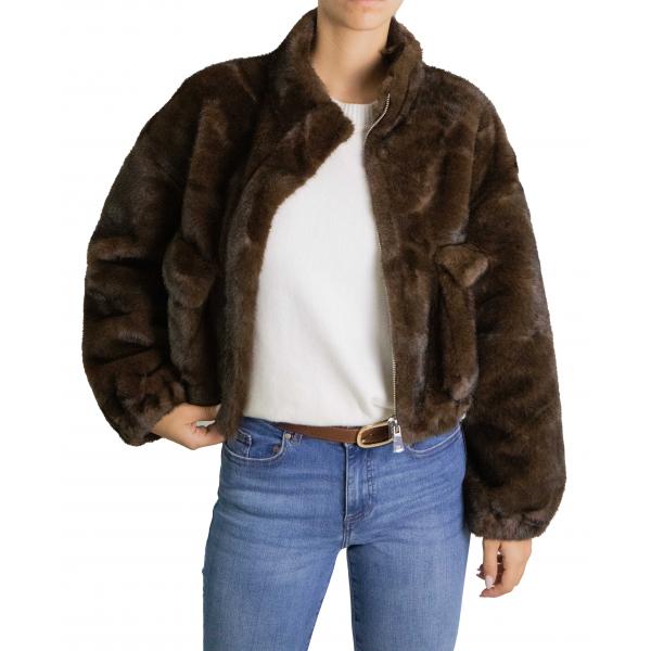 Similpelliccia con zip